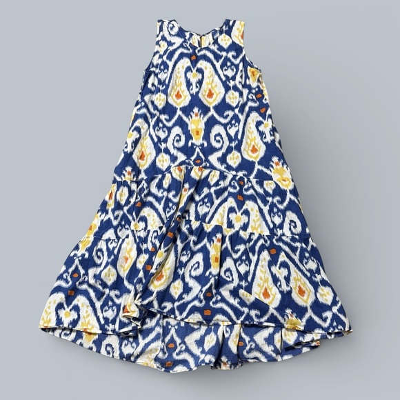 Uncle Frank Dresses & Skirts - Uncle Frank Blue and Yellow Patterned Midi Dress